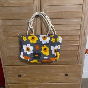 Farm House is my Style ,Chic Floral Tote Bag in Gray and Orange
